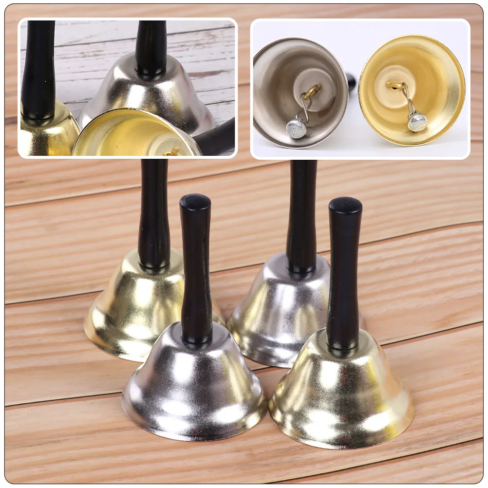 Christmas Bells Call Hand Calling Metal Ringing Held Wood Loud Baby Hand-operated