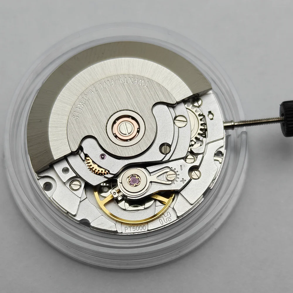 Genuine HK PT5000 Automatic Watch Movement Silver Version Premium Clone ETA 2824 High Precision 25 Jewels 42 Hours Power Reserve