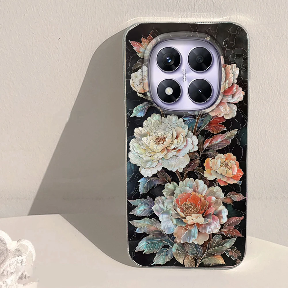 Rose Gradient Vortex Textur Frauen Telefon Fall Für Xiaomi Redmi Hinweis 14 13 12 11 10 11S 10S Pro 13C 14C A5 A3 A4 A3X 9C 9A Abdeckung