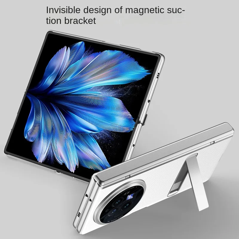 Case For VIVO X Fold 3 Luxury Leather 360° HD Glass Phone Case For VIVO X Fold 3 Pro Smart Stand Shockproof Back Cover Funda