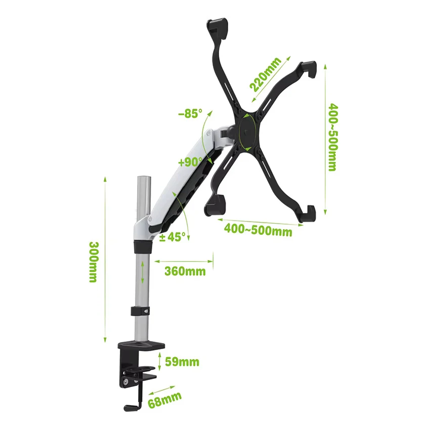 27inch air press gas strut lcd tv table mount monitor desk support Led bracket