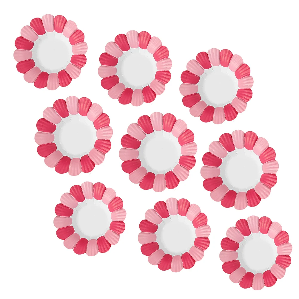 

50 Pcs Paper Plates Disposable Dishes Petal Patterns Eco Friendly Assorted Colors Food Serving Party Tableware Kitchen Bar
