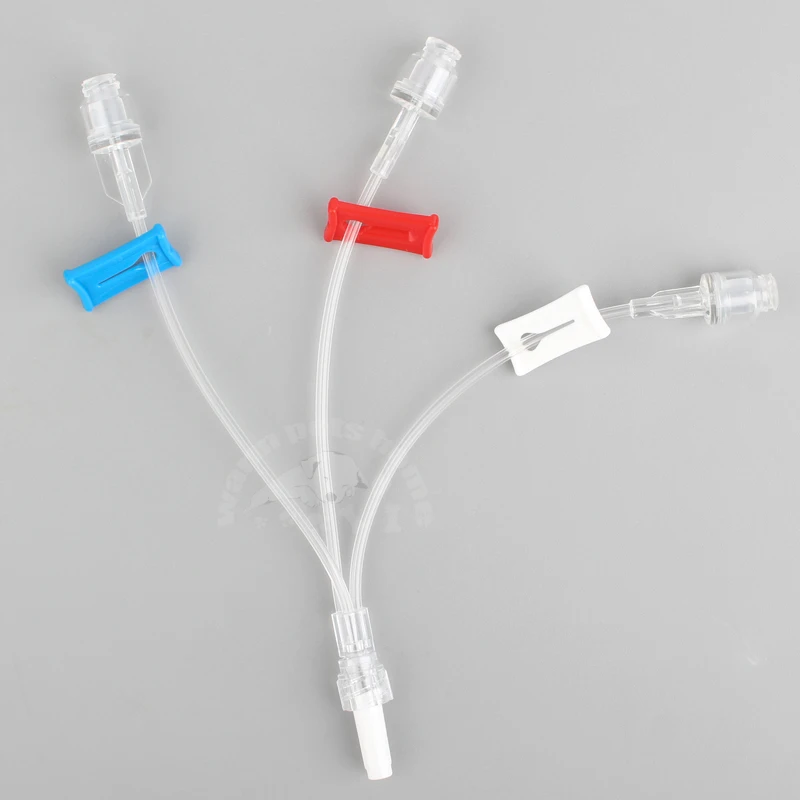 Needle Free Connector with Extension Tube Needleless Transfusion Connector Multi-way Extension Medical Tube Connector
