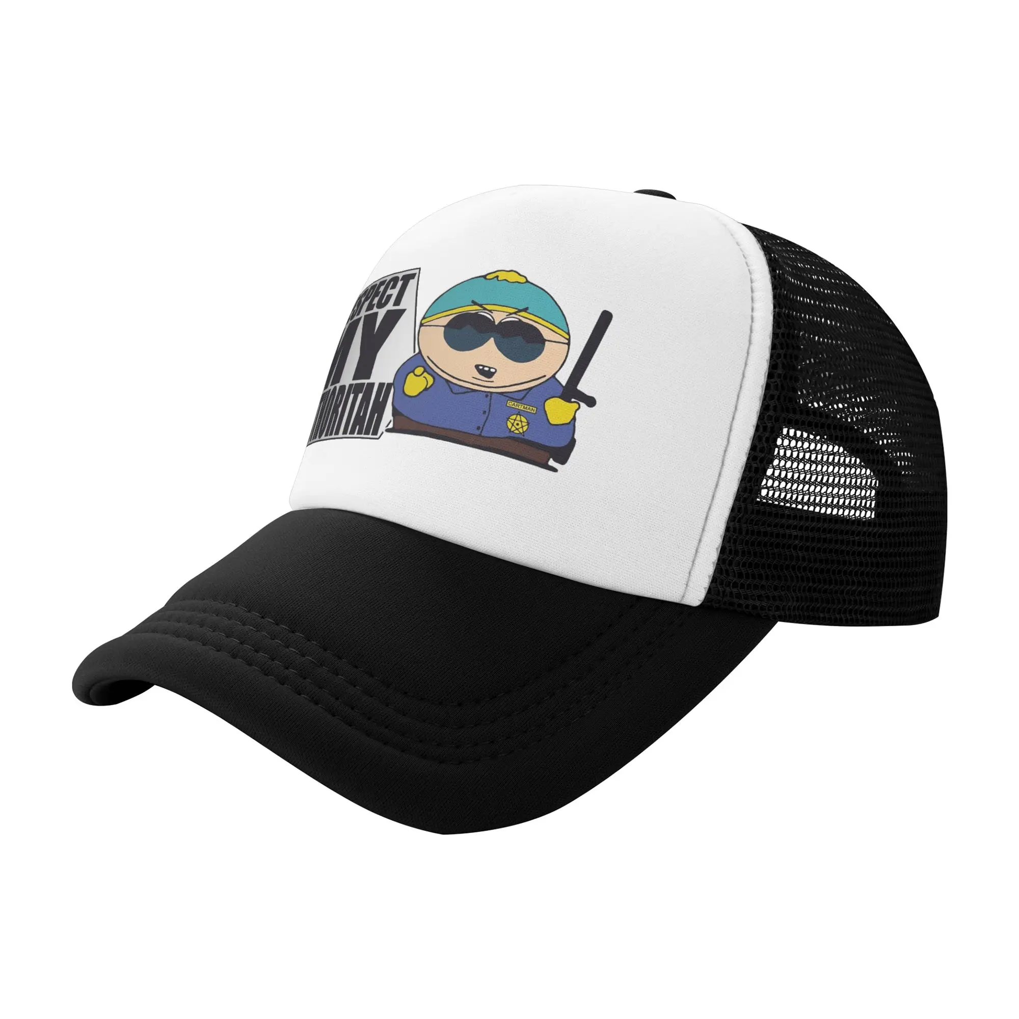 Respect My Authoritah Souths Parks Mesh Baseball Caps Unisex Hip-Hop Sun Caps  Hats Adjustable Summer Trucker Hats