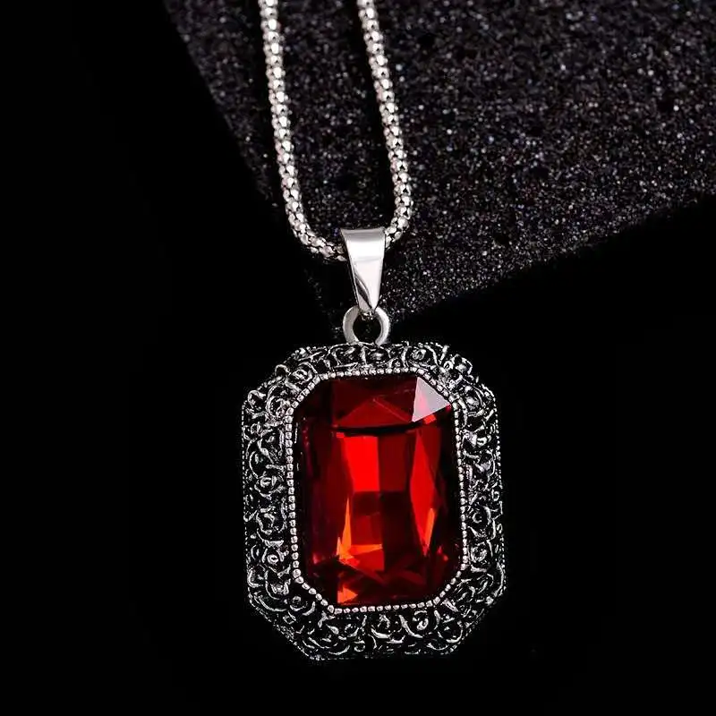 BYSPT Man-made Knotted Red Stone Beads Long Tassel Retro Ethnic Necklace Sweater Chains