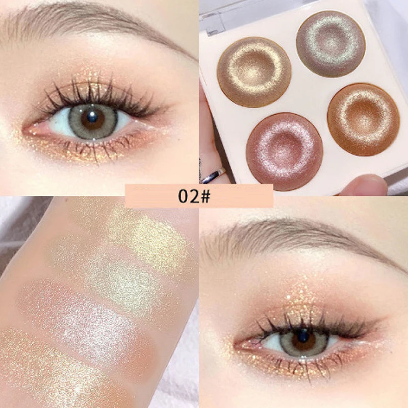 MSYAHO 輪郭ハイライトプレート パール光沢 ファインフラッシュグリッターパウダー シャドウブラッシャー オールインワン デュアルユース 持続性のある輝きパレット