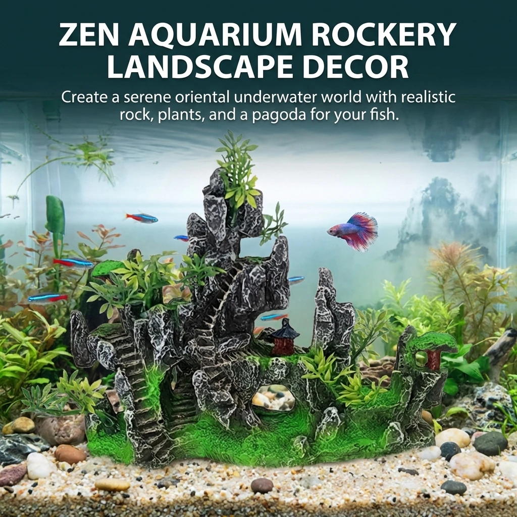 

Resin Rock Decoration for Aquarium Fish Tank Decor Artificial Mountain Landscape Ornament