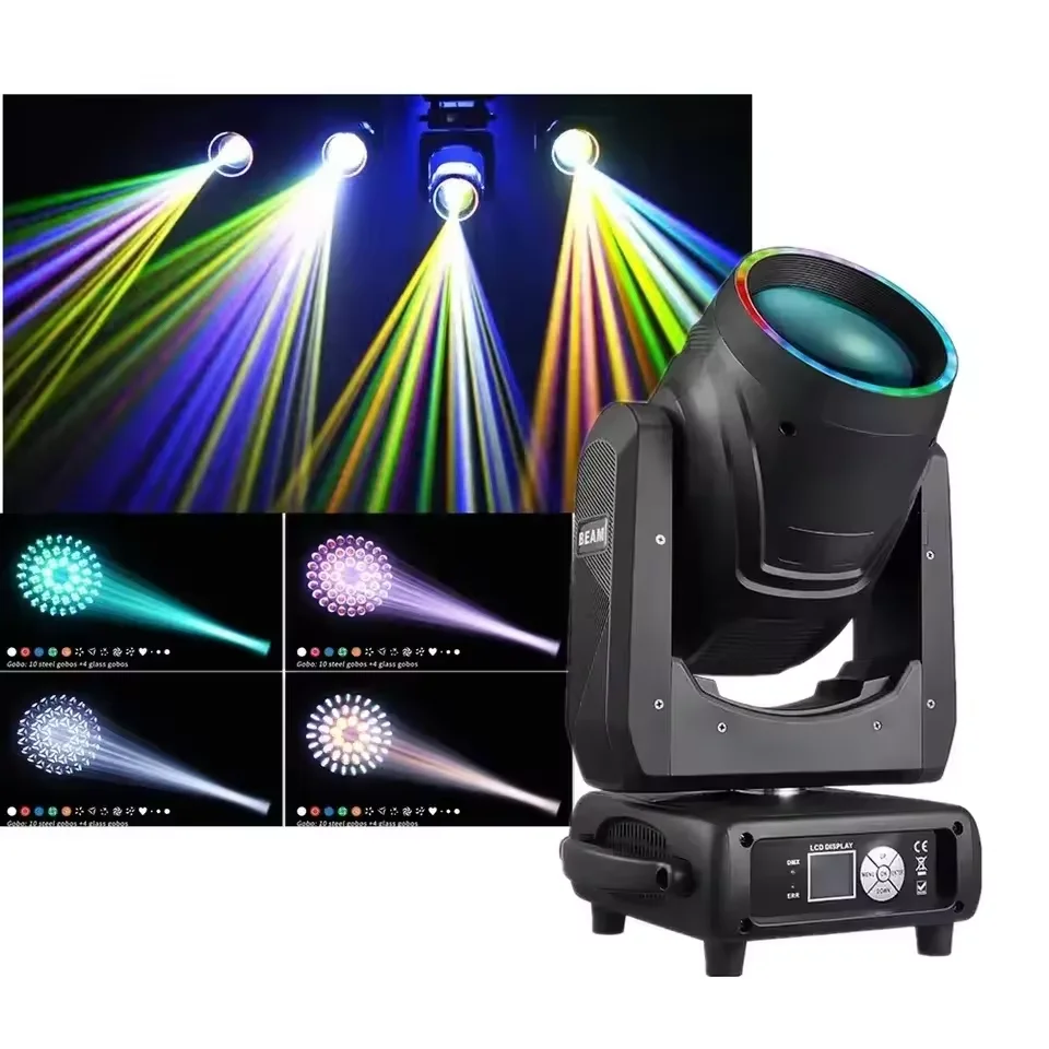 Rainbow Effect Rgb Led Circle Ring Light 320W Dual Prism Sharpy Beam Moving Head Light