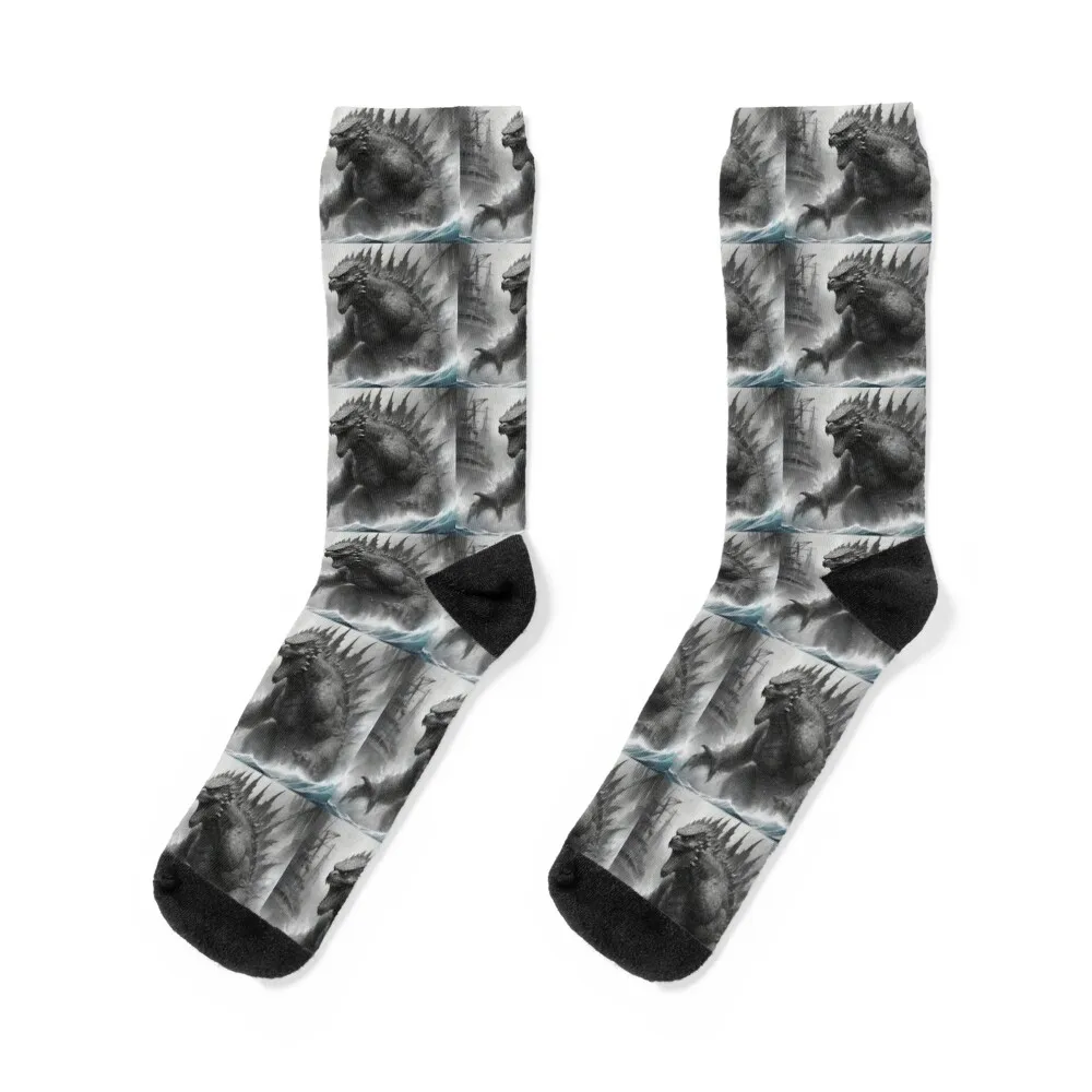 Godzilla Attacks Socks anime summer Socks For Men Women's