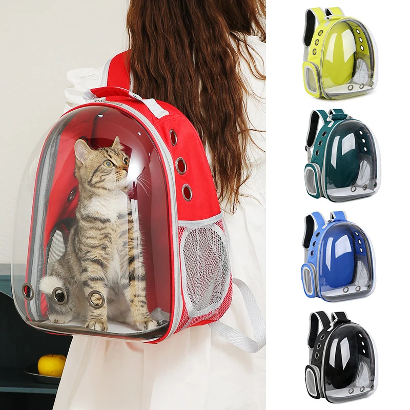 Cat pet carrier backpack, cat bag, breathable cat backpack, portable transparent space capsule pet bag for going out