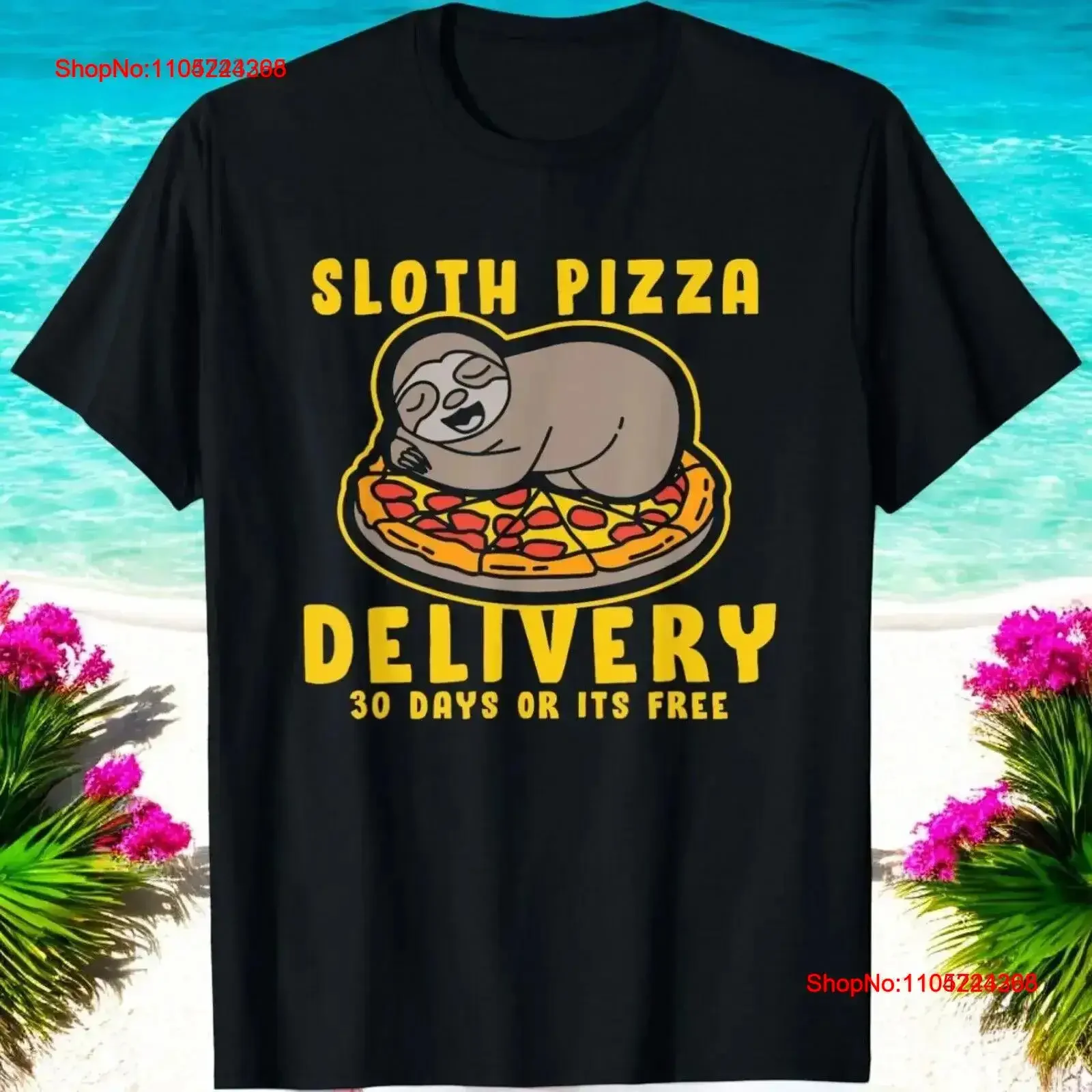 Sloth Pizza Delivery Funny T Shirt vintage Washed Stylish designer clothes streetwear fashion Breathable Slightly Soft Casual