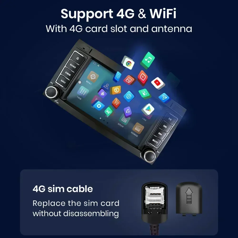 CHSTEK راديو Samochodowe 7-calowe 2DIN أندرويد 14 Dla Volkswagen Touareg 7L T5 2002-2010 Carplay Android Auto BT FM WIFI ستيريو #4