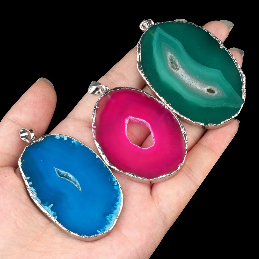 Agates Pendant High Quality Natural Stone Pendant Jewelry Accessories for DIY Necklace  Dress  Bracelet  Earring 1PCS