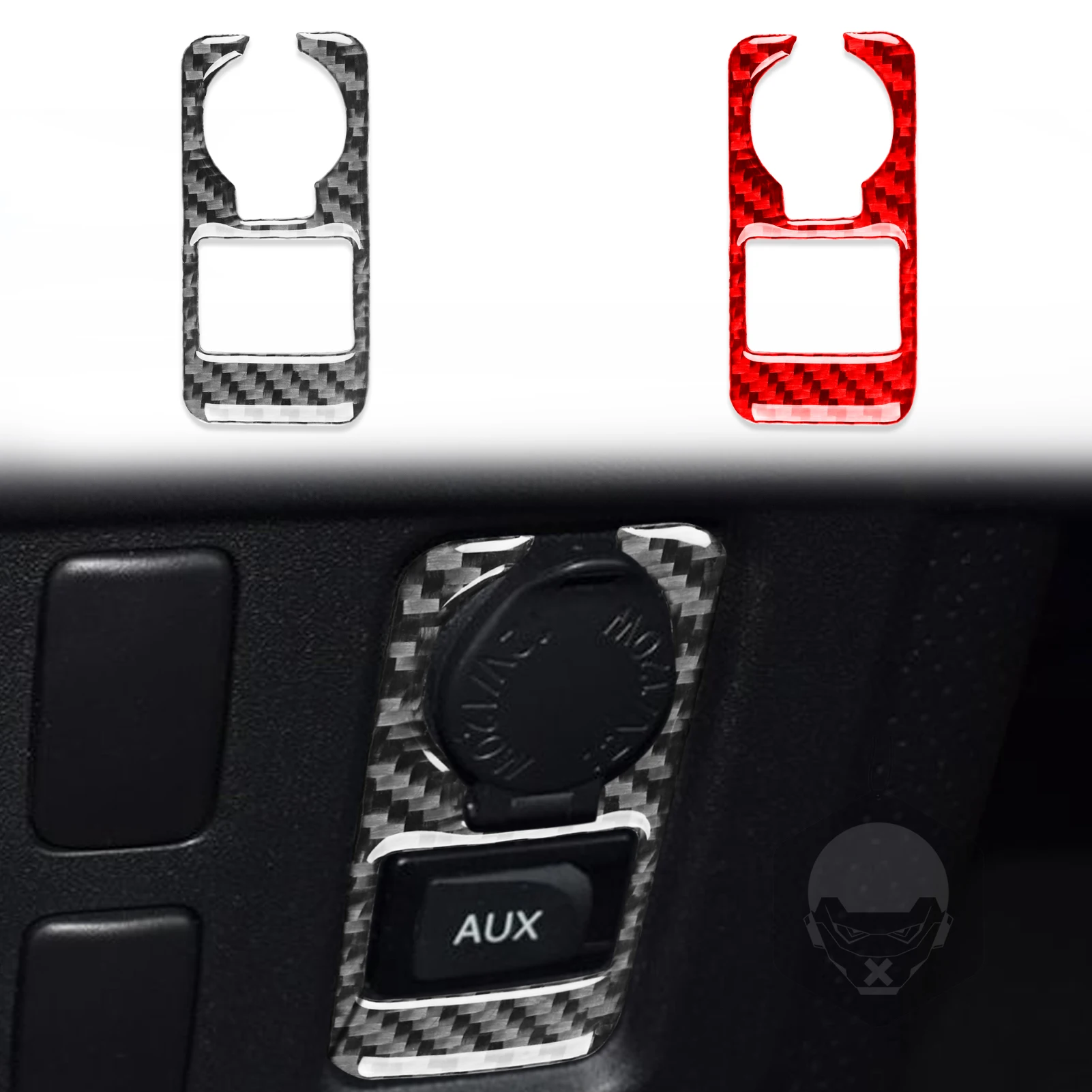 for FJ Cruiser 2007- 2018 2019 2020 2021 AUX Connector Port Power Outlet Decorate Decal Trim Car Interior Accessory Carbon Fiber