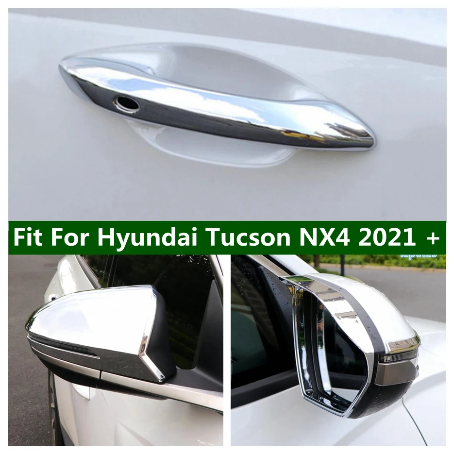 

Rearview Mirror Rain Eyebrow Rainproof Protector Door Handle Bowl Cover Trim For Hyundai Tucson NX4 2021 - 2025 Car Accessories