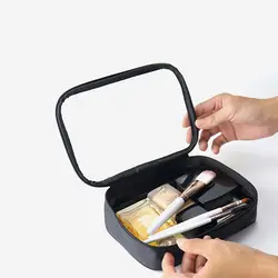 Borsa da toilette femminile da viaggio in Nylon semplice di personalità borsa da toilette per Organizer per il trucco borsa da bagno custodia per il trucco borsa per cosmetici in rete