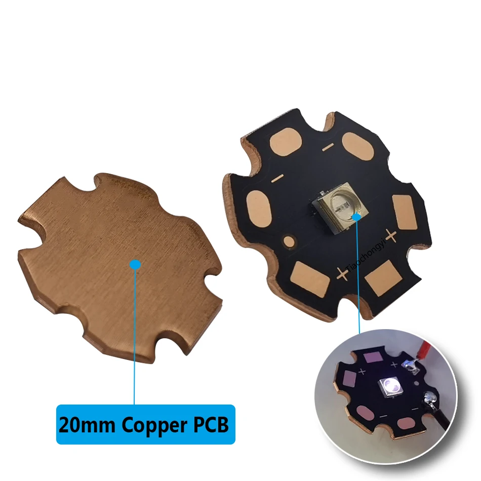 0.1W 1W 2W 3838 290nm 310nm 325nm 340nm UVB UV LED beads 5-7V Ultra Violet Lamp light-emitting diode with 20mm Copper substrate - Image 2