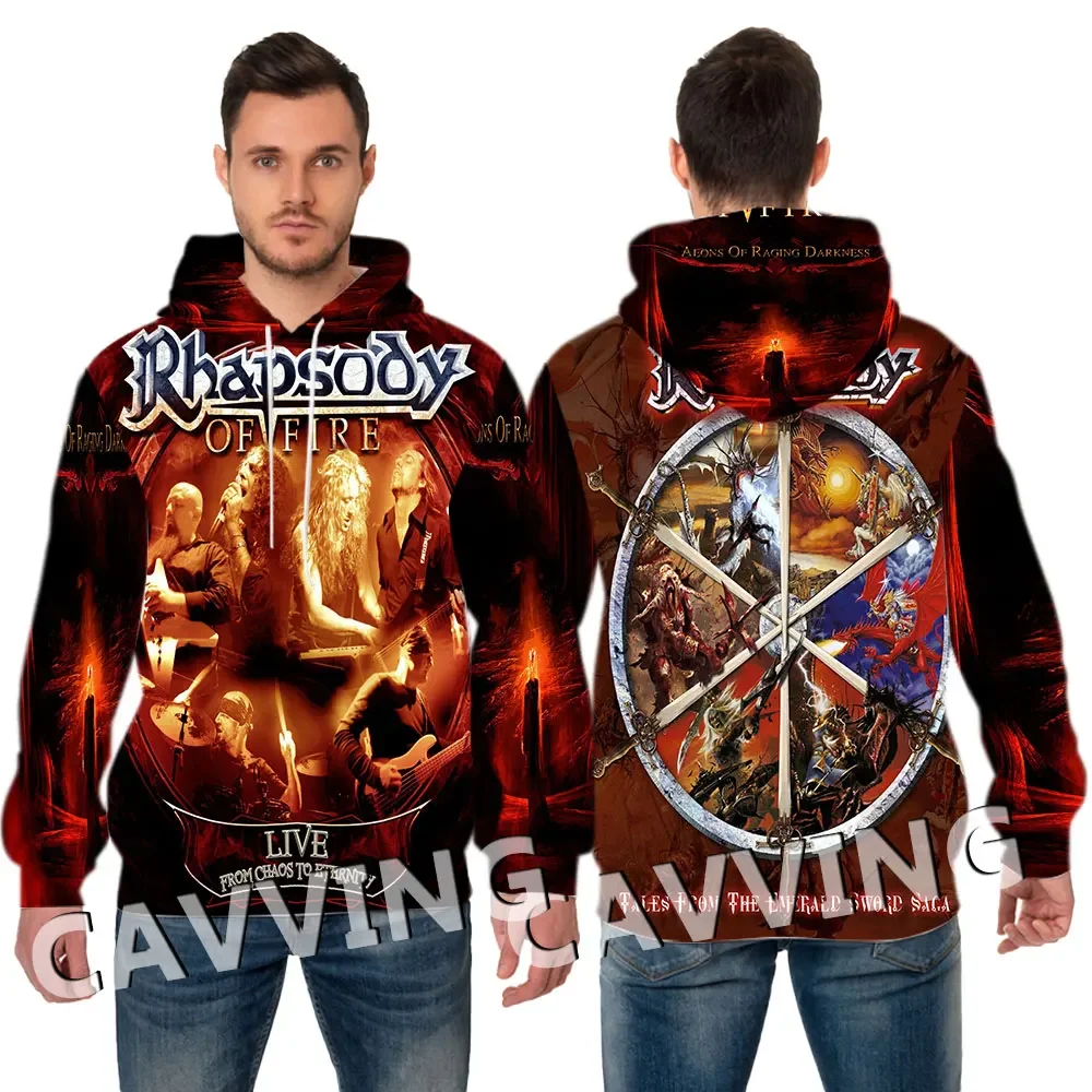 Rhapsody of Fire Band 3D Printed Fashion Hoodies Hooded Sweatshirts Harajuku Hoodie Sweatshirts Tops Clothing for Women/men