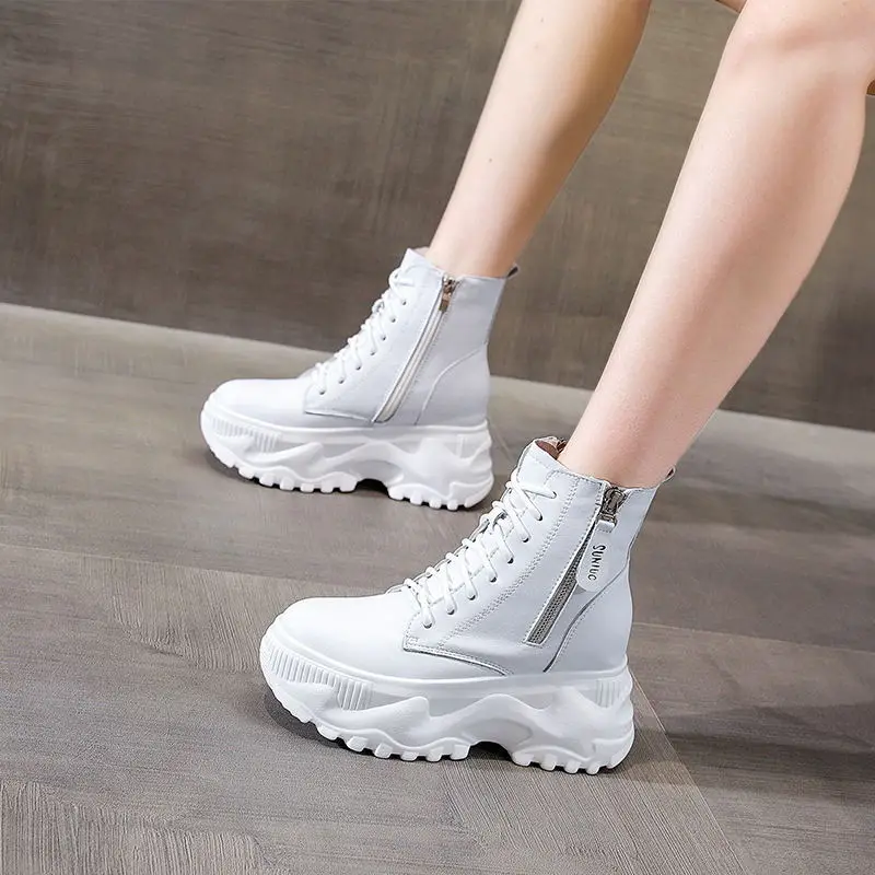 Black Sneakers Short High Top BootsThick Soled Ladies Shoes on Offer  White Sneakers Women Designer Shoes Platform Tennis Shoe