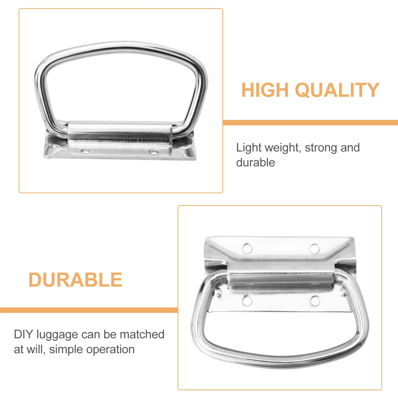 2 قطعة صندوق أدوات من الفولاذ المقاوم للصدأ مقبض مقبض سحب عالي التحمل لحقيبة الطيران الأمتعة علبة خشبية مقابض قوية مقاومة للصدأ #6