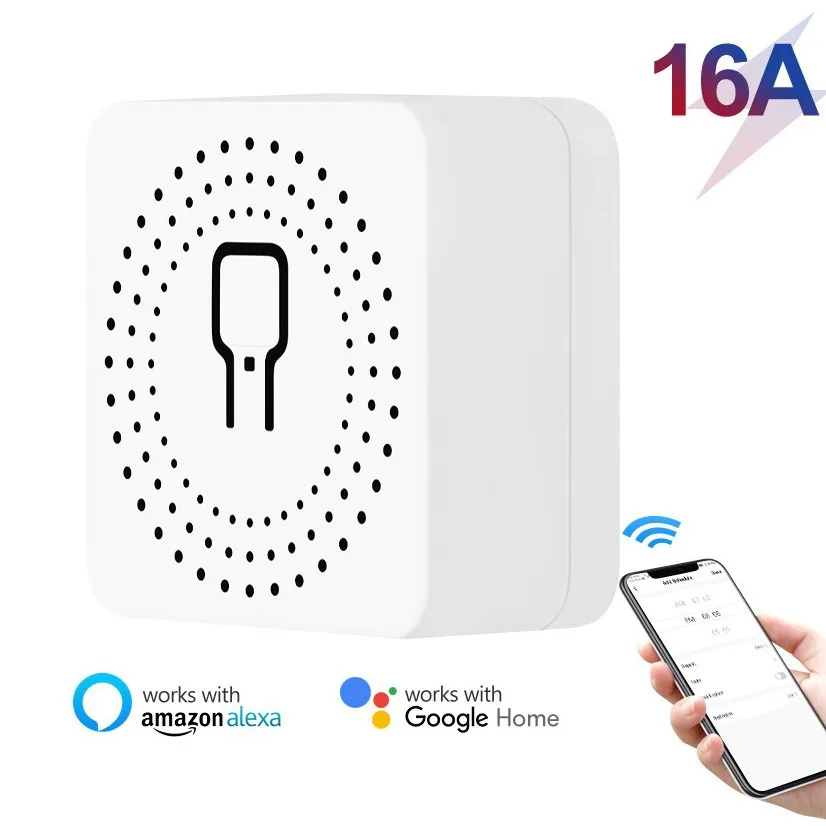 Tuya – MINI commutateur Wifi 16A, bricolage, télécommande bidirectionnelle, minuterie, relais, automatisation pour la vie intelligente, fonctionne avec Alexa Google Home Alice