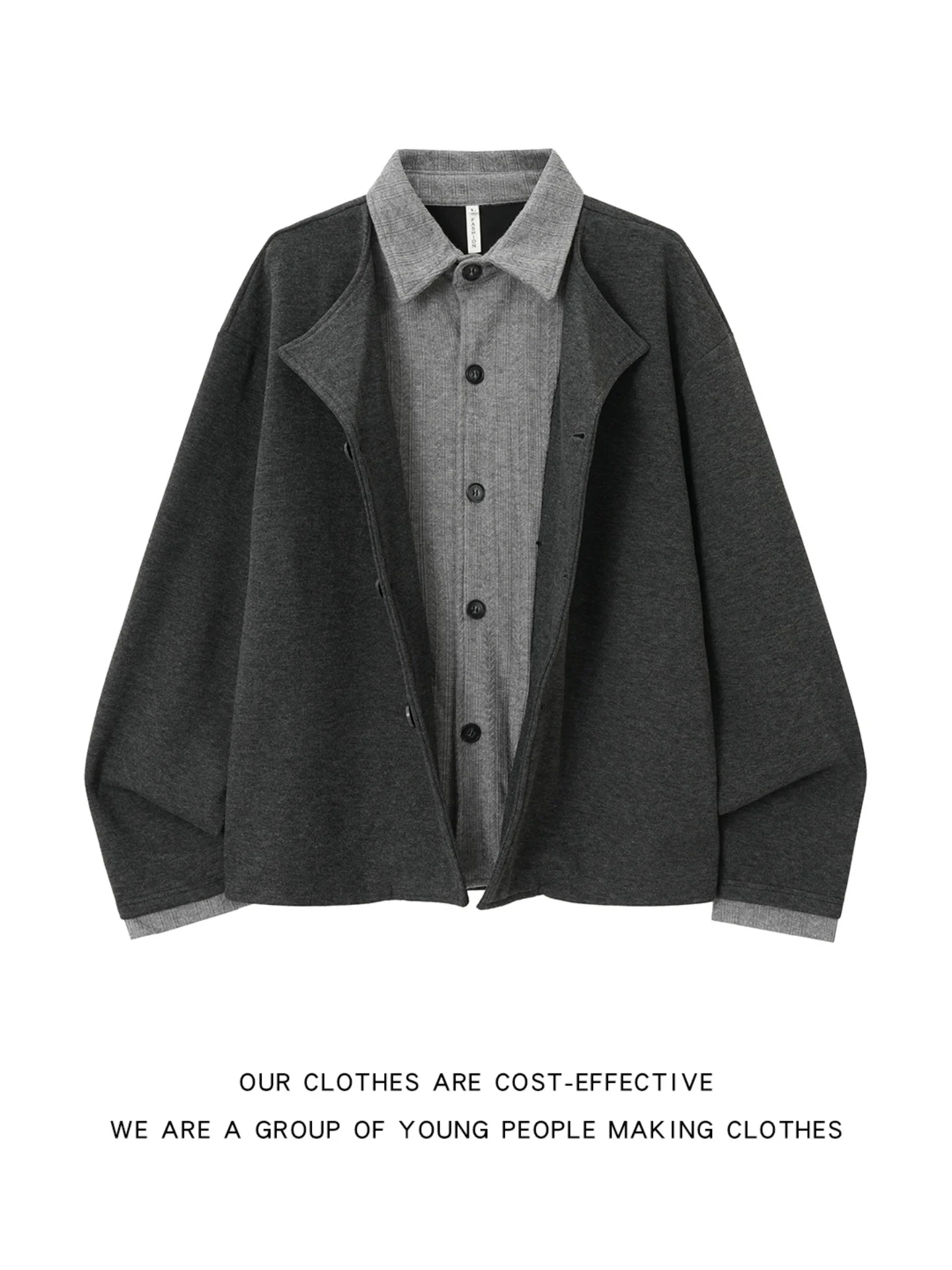 Loose Knitted Shirt Collar Jacket for Men Autumn Winter Youth Style Patchwork Outerwear High Intelligence Sensation Cardigan Top