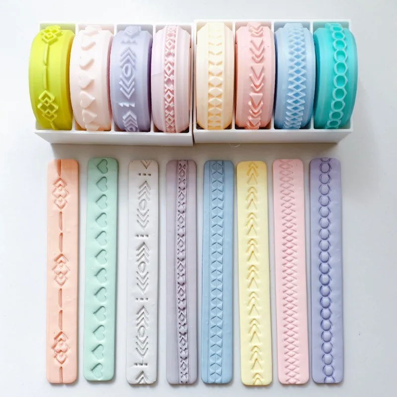 Polymer Clay Rolling Tool 4Pcs Integrated Lace Texture Roller Mold DIY Pottery Embossing Craft Handmade Making Supplies