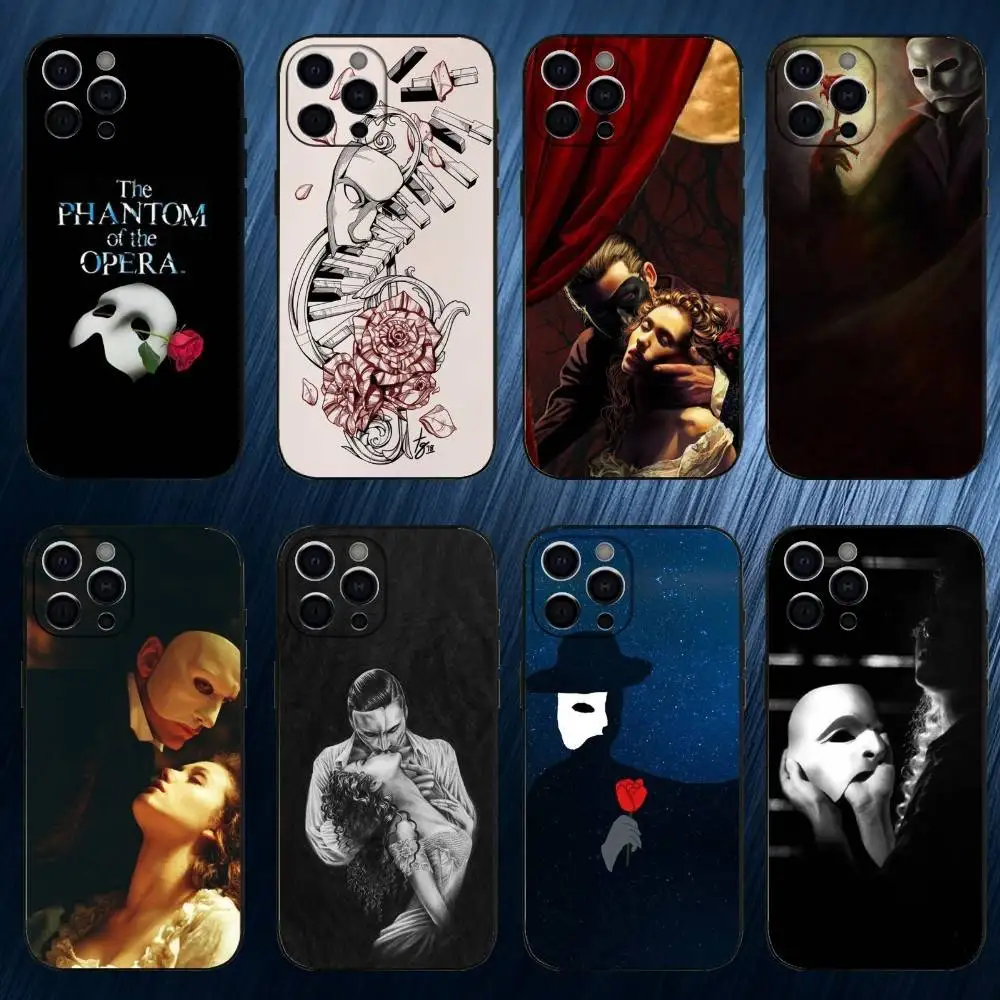 

The Phantom of T-The Opera Phone Case For iPhone 17,16,15,14,13,12,11 Plus,Pro Max, Black Silicone Cover
