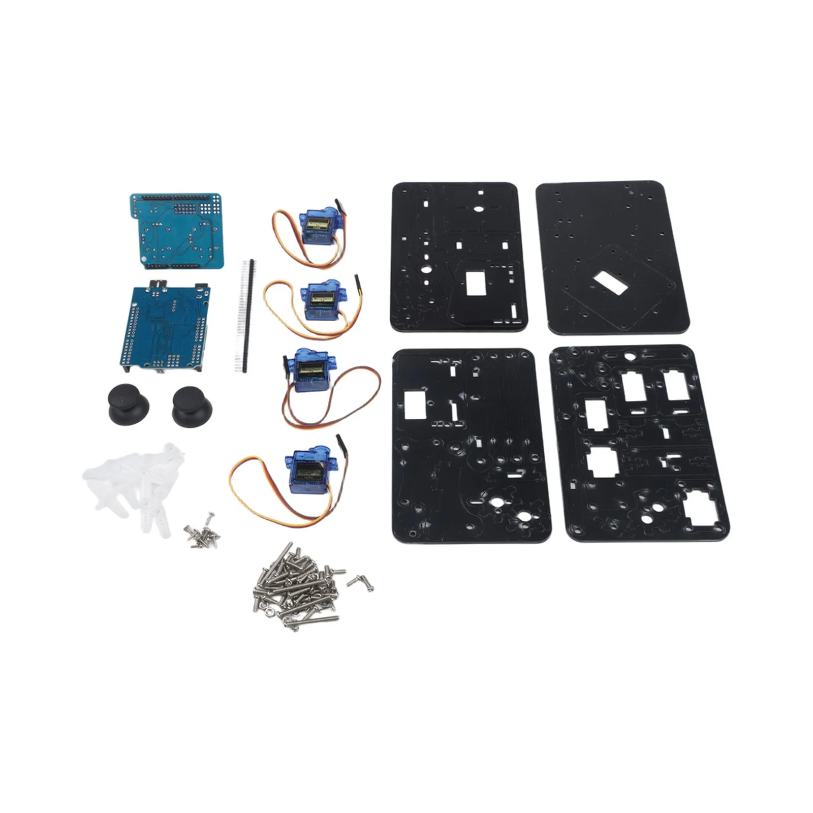1 Set Black DIY Robotic Arm Kit With Housing For Soldering Electronics Learning And Creative Projects Tool