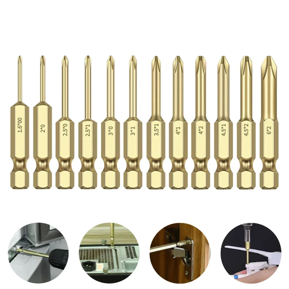 1pc 50mm Long Cross Screwdriver Bit PH00 PH0 PH1 PH2 Magnetic Screwdriver Bits Cross Head 1/4inch Hex Shank Screw Driver Bit