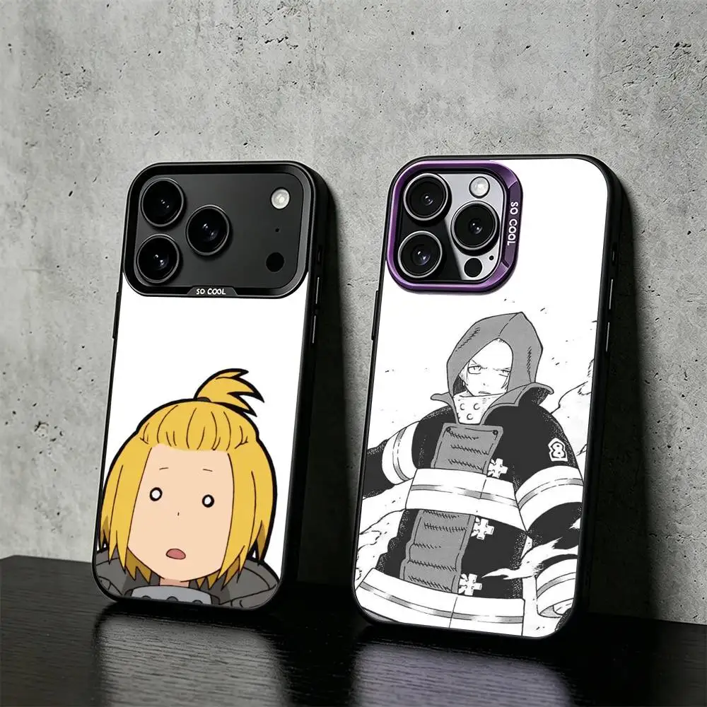 

Anime Fire Force Arthur Boyle Phone Case For iPhone 17,16,15,14,13,12,11 Plus,Pro Max,XS,Colored silver phone case