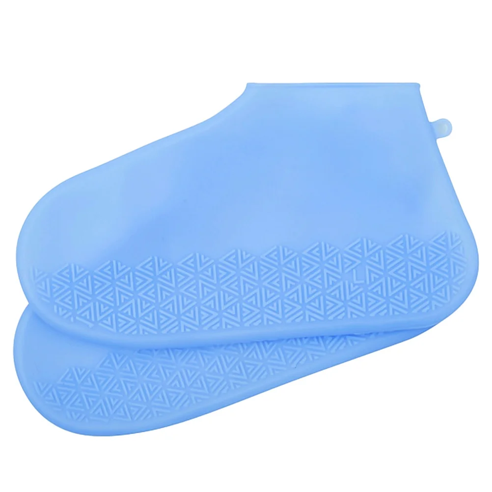 

1Pair Anti-Skid Overshoes Latex Shoe Cover Household Reusable Non-Slip Heat-Resistant Shoe Protector Blue Size S