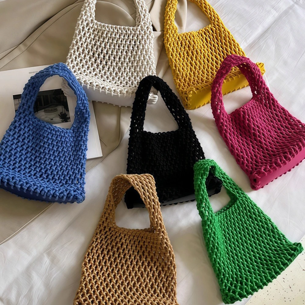 Handtas, visnettas, multifunctionele vrijetijdsreis strandtas in effen kleur, geschikt voor vakantie en reizen.zwq