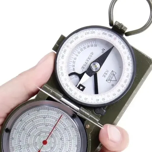 DQL-5 65 Type Aluminium Oil Filled Compass Green Color Outdoor Pocket Metal Compass Geology