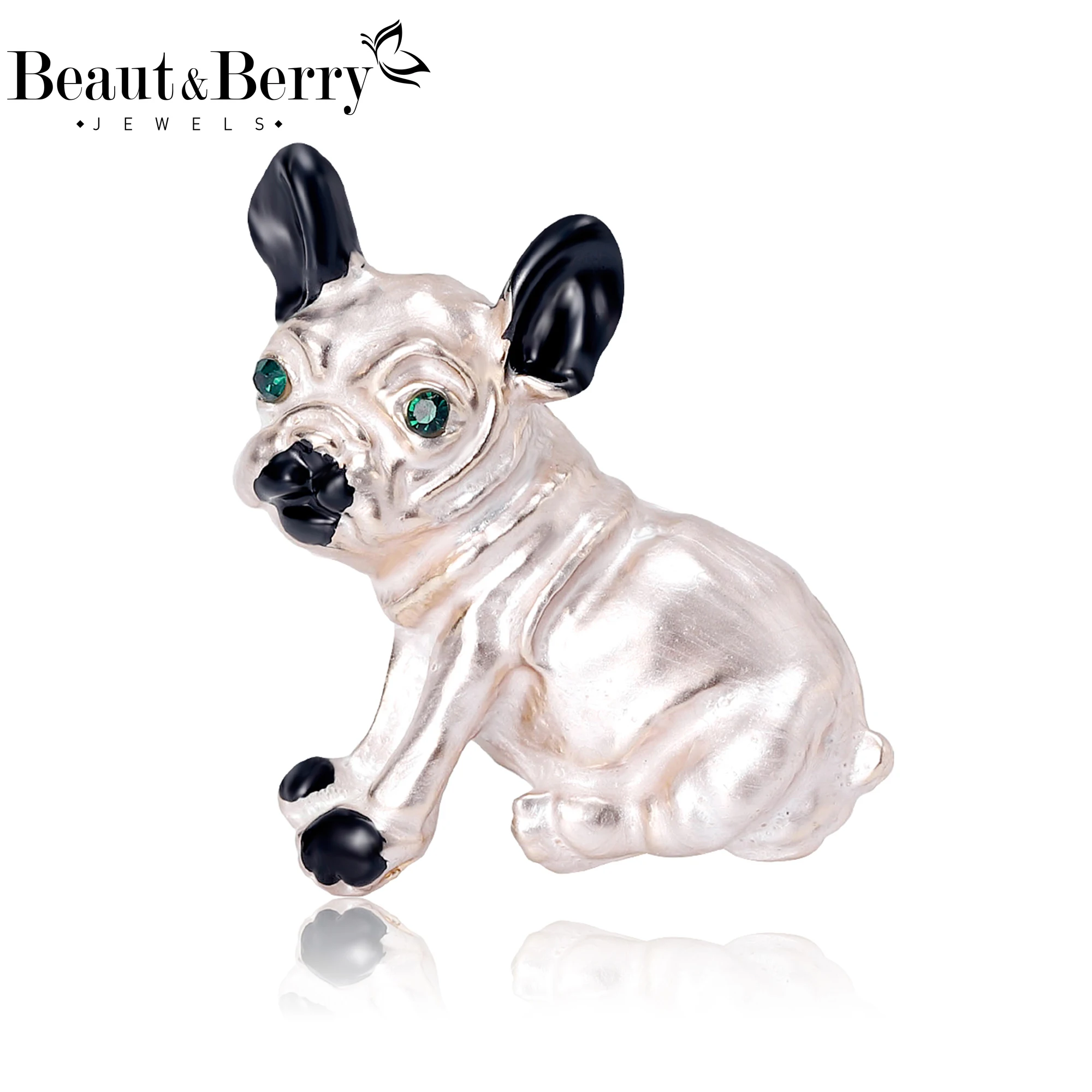 Beaut&Berry Cute Enamel Dog Brooches for Women Unisex Animal Pins Friends Party Gifts Banquet Jewellery Accessories