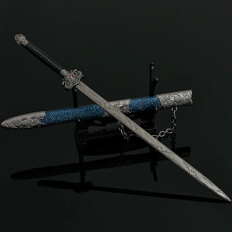 22cm/8.66in 피닉스 칼집 장난감 검 카타나 칼 고대 차가운 무기 모델 코스프레 소품 데스크탑 컬렉션 장식품 선물