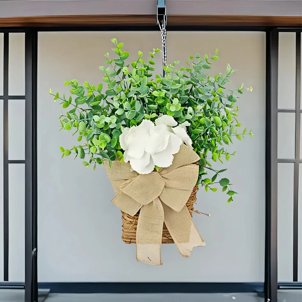 Beautiful Spring Flower Basket Decoration for Front Doors Hallways Windows and Special Events with Easy Hanging