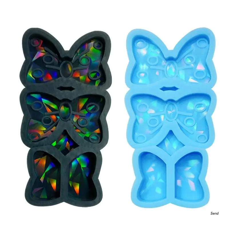 Light and Shadow Bow Straw Silicone Mold Holographic- Bowknot Straw  Mold