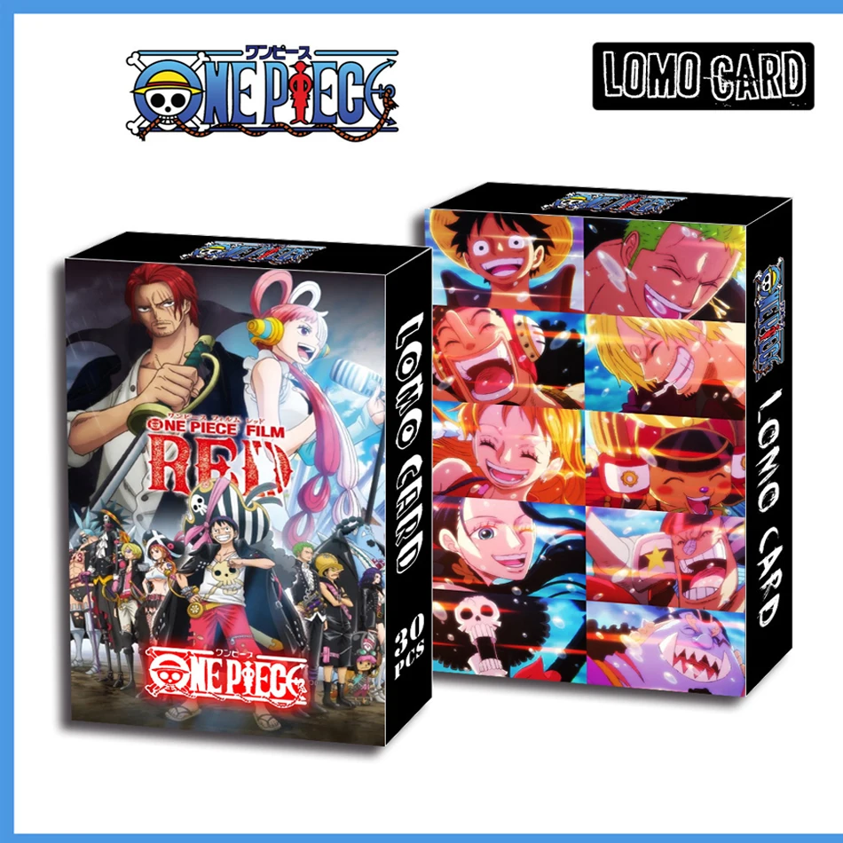 Anime Lomo Cards One Piece 1pack/30pcs Card Games With Postcards Box Message Photo Gift For Anime Fan Game Collection