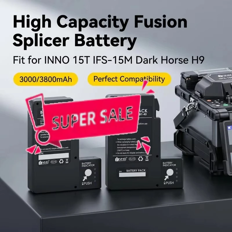 FFLBT-40  Replacement Battery 3000/3800mAh For Korea INNO 15T IFS-15M Dark Horse H9 Optical Fiber Fusion Splicer Repair Parts