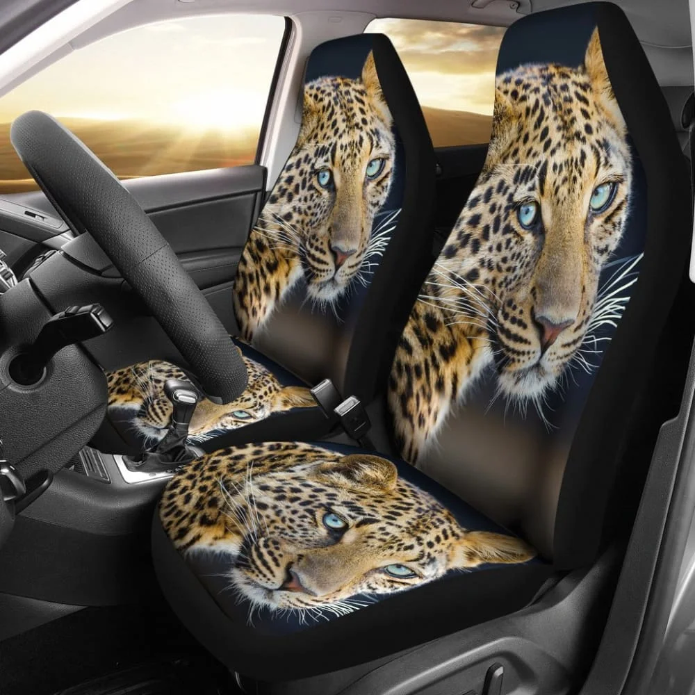 

Leopard Print Car Accessories Decoration Car Seat Covers 210603,Pack of 2 Universal Front Seat Protective Cover