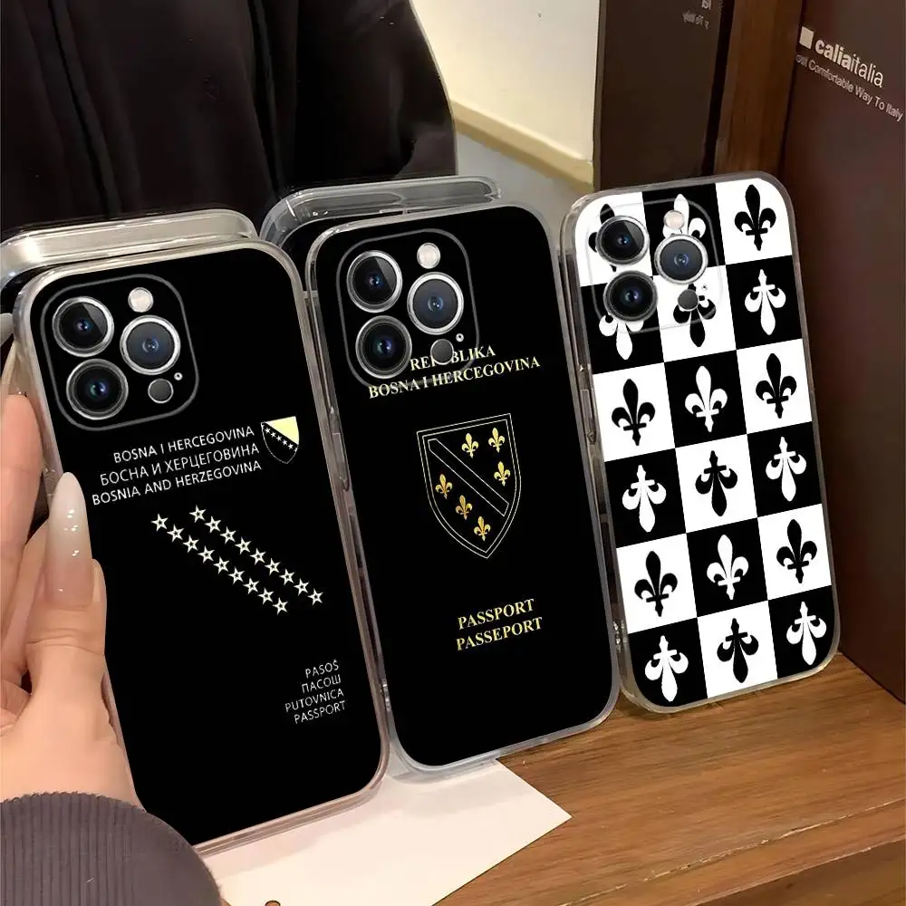 

Bosnia And Herzegovina Passport Transparent Phone Case For IPhone 16 15 14 13 12 11 Pro Max Plus Soft Cover