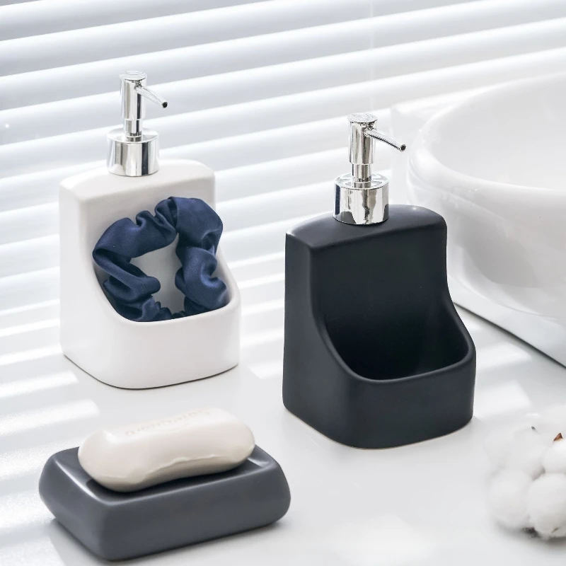 390ml/13oz Refillable Liquid Dish or Hand Soap Pump Bottle for Kitchen or Bathroom Sink, 2-in-1 Countertop Organizer