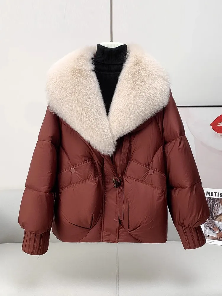 Winter Nieuwe Plus Size Halflange Bontjas Vrouwen Thiened Afneembare Bontkraag Warm Katoen Dragen V-Ne Ritssluiting