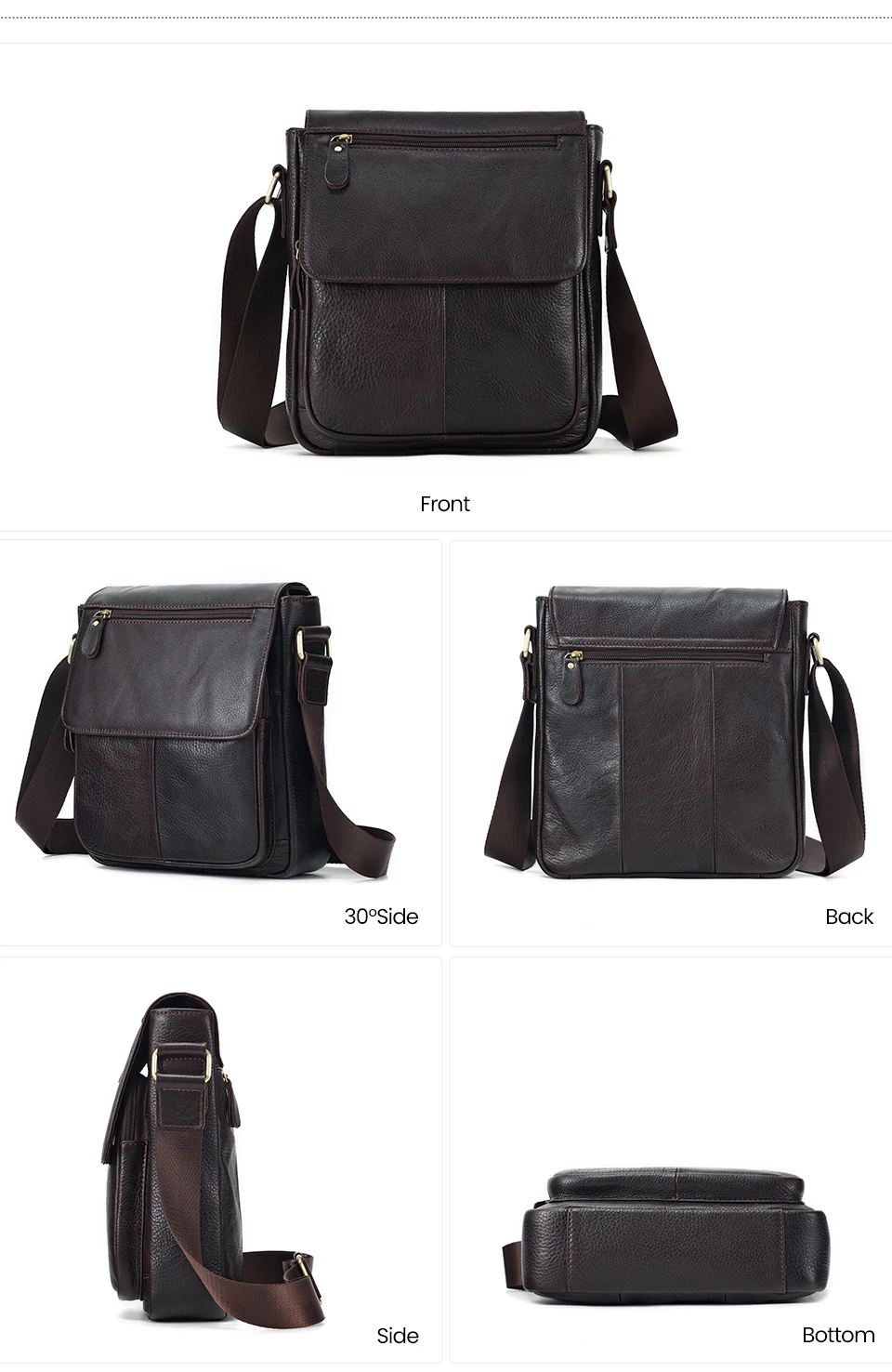 JOYIR Echtes Rindsleder Männer Vintage Handtaschen Flap männer Schulter Taschen Casual Messenger Taschen Mode Umhängetasche – Detail 7