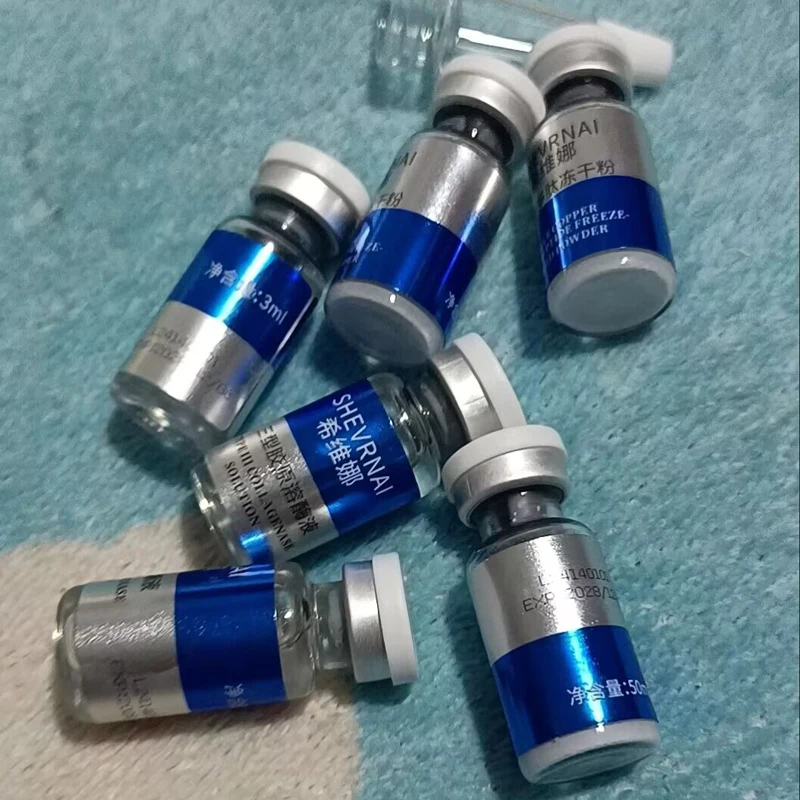 

GHK-Cu Collagen Blue Copper Peptide Type III Freeze-Dried Powder Facial Serum Kit Firming Repair Acne Scars Hydrating Skincare
