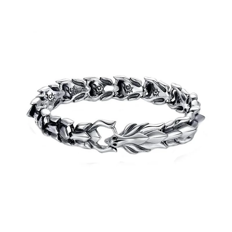 3 Color 20CM Men\'s Viking Domineering Dragon Vintage Punk Hiphop Bangle Bracelet Birthday Gift