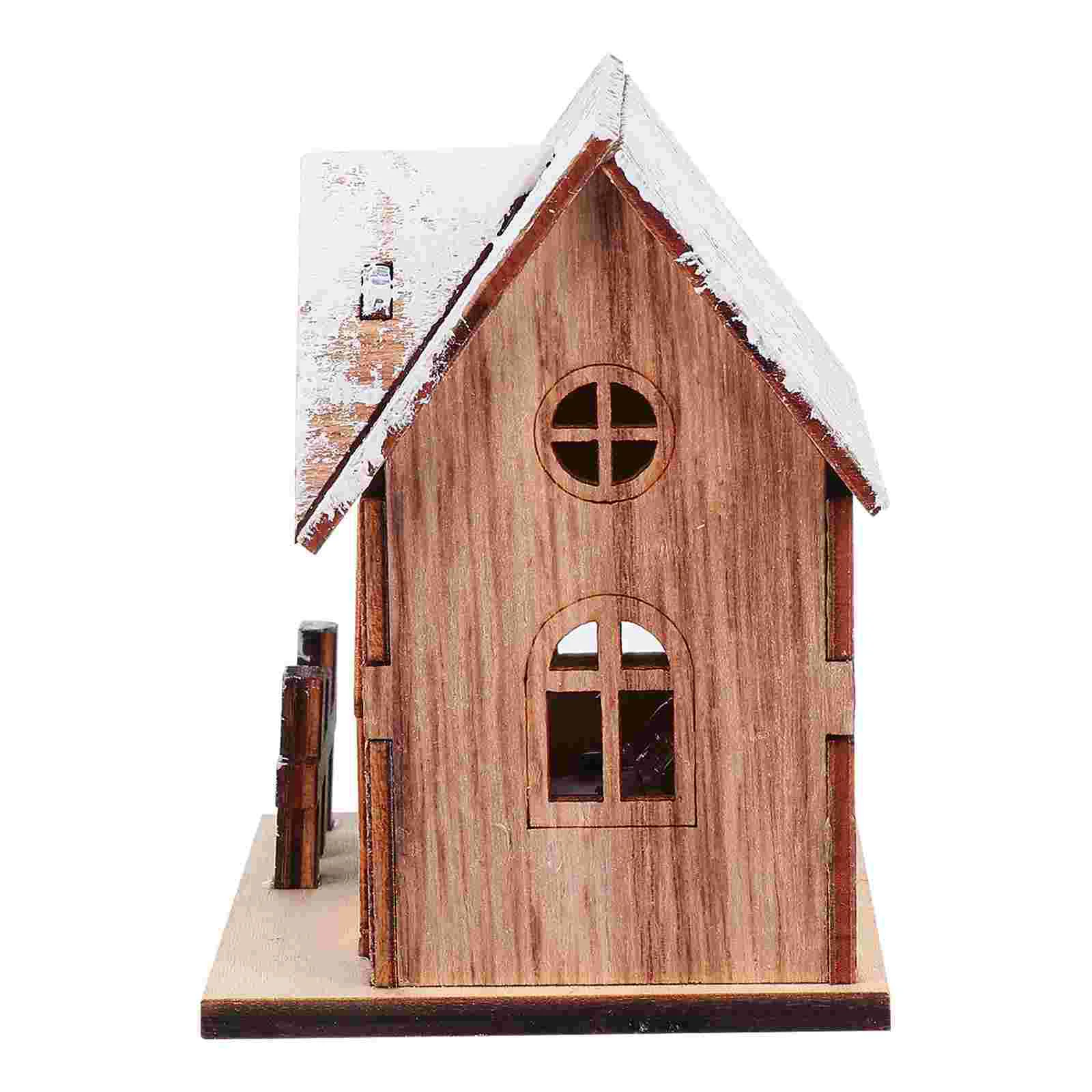 Light Lighted Christmas Houses Village Glow Cabin White Lantern Wood Hanging Pendant Mini