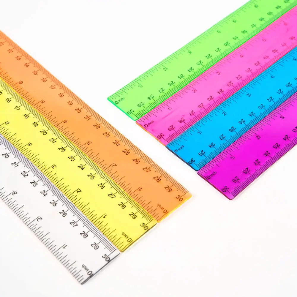 Durable Transparent Ruler 30cm Plastic Tool For Drafting Measuring School Office Stationery Precise Drawing Equipment