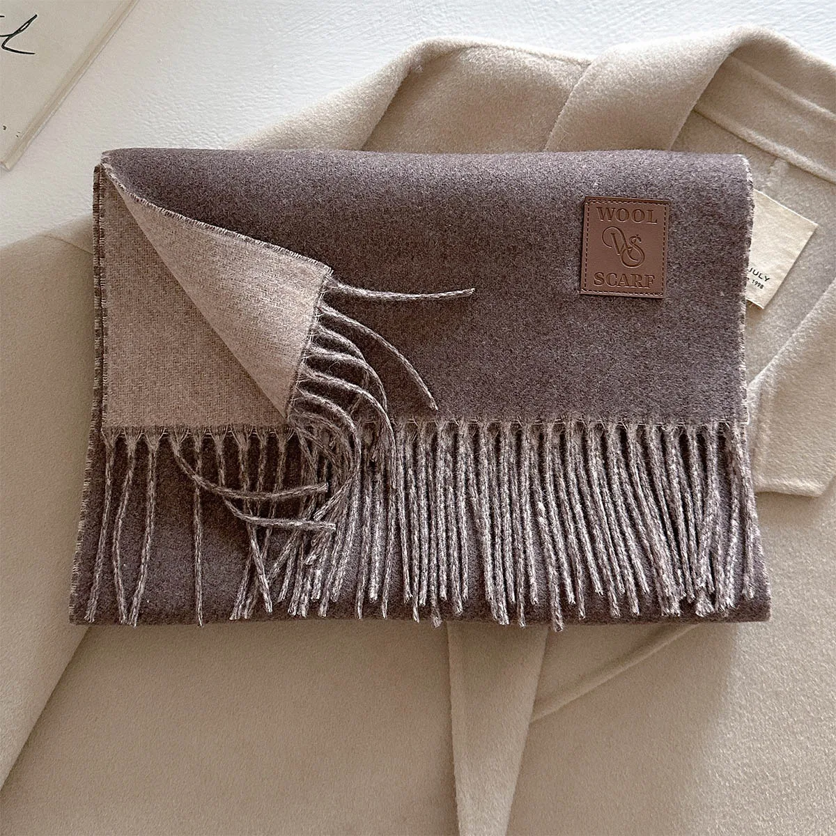 جديد الصوف الشتاء سميكة الدافئة وشاح المرأة شال كشمير ويلتف الباشمينا منديل Bufanda الإناث طويلة شرابة Echarpe 2025 #3